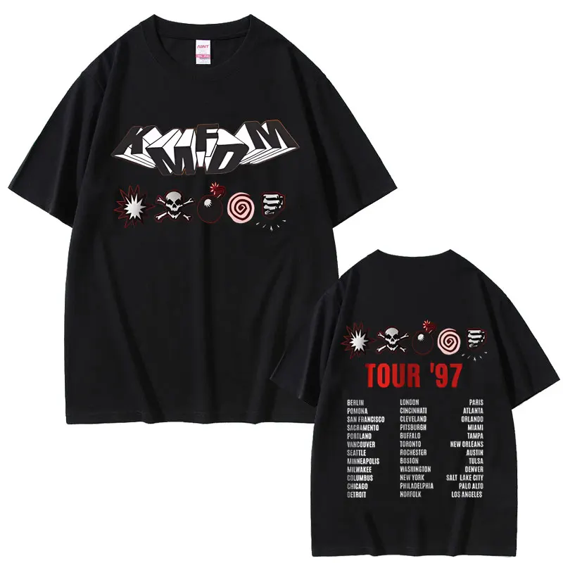 Rock Band Kmfdm Tour 97 Graphic T Shirts Men Women Vintage Gothic Punk T-shirt Unsiex Pure Cotton Casual Oversized Short Sleeve