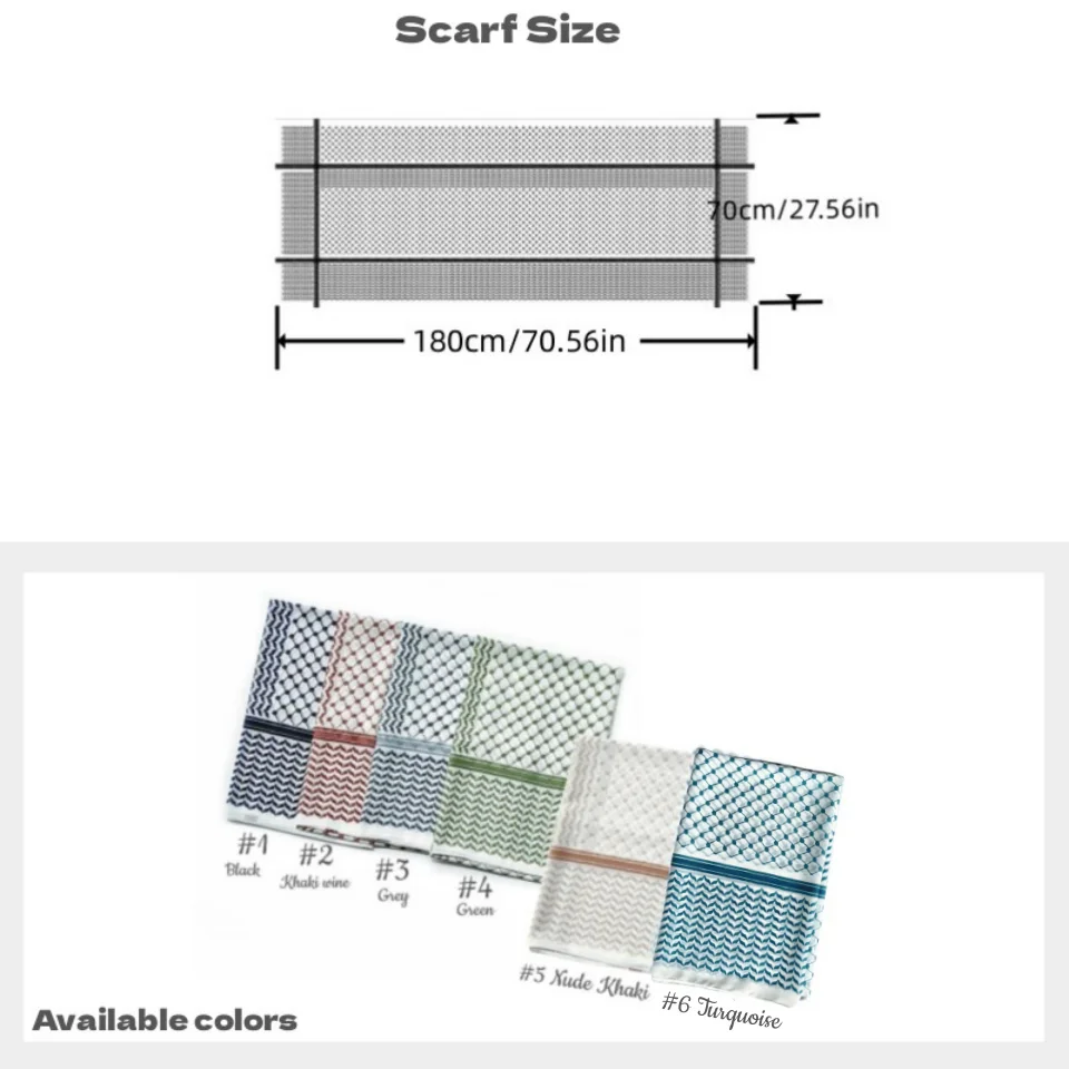 11 Color Muslim Keffiyeh Hijab Chiffon Print Shawl Kufiyya Saudi Fashion Lady Soft Headwraps Geometric Style Arab Kaffiyeh Scarf