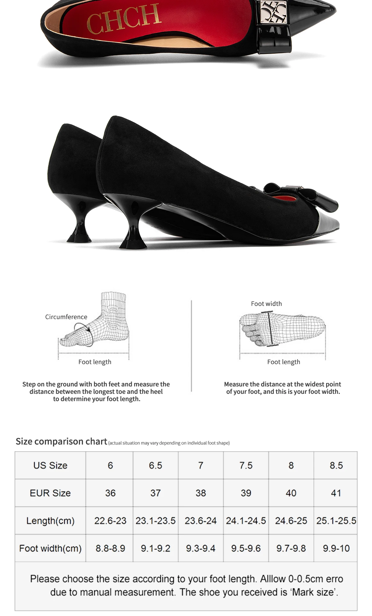 CHCH Women's High Heels Winter Anti Velvet Women's Shoes Business Dinner Black Heels 5cm