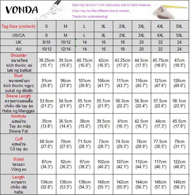 2024 VONDA Bohemian Ruffles Maxi Dresses Women Casual Flared Long Sleeve Vestidos Round Neck Loose Print Sundress Pleated Robes