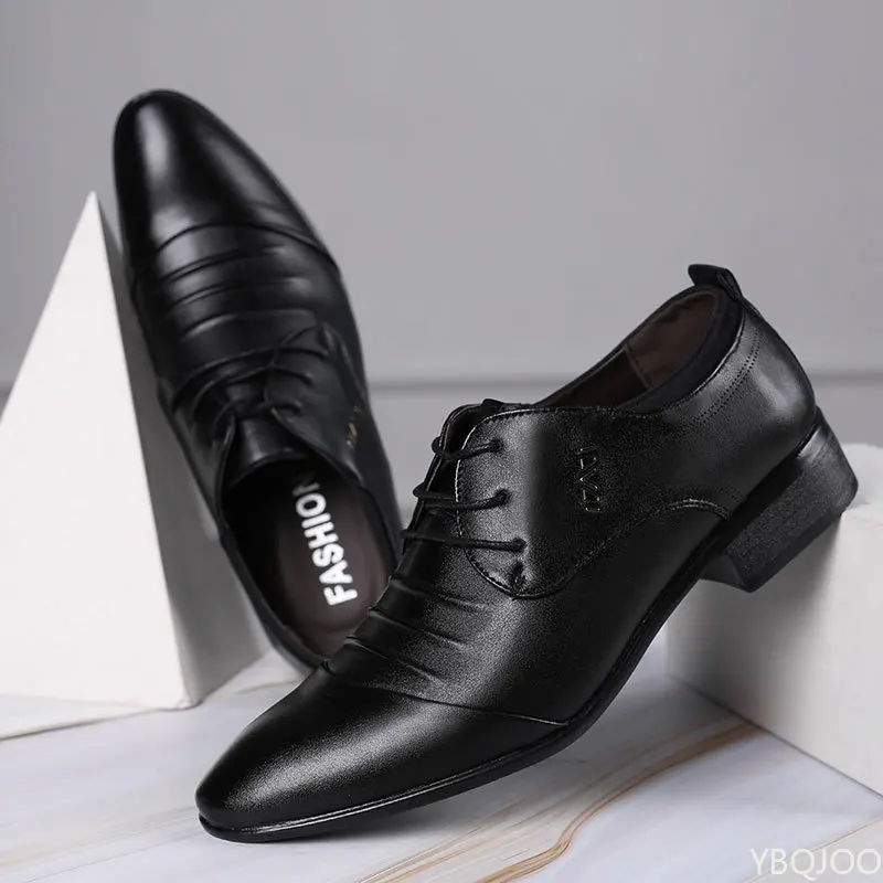 New Men's plus size shoes Trendy versatile business Flats Fashion comfort leather shoes Wedding party Male formal footwear Homme