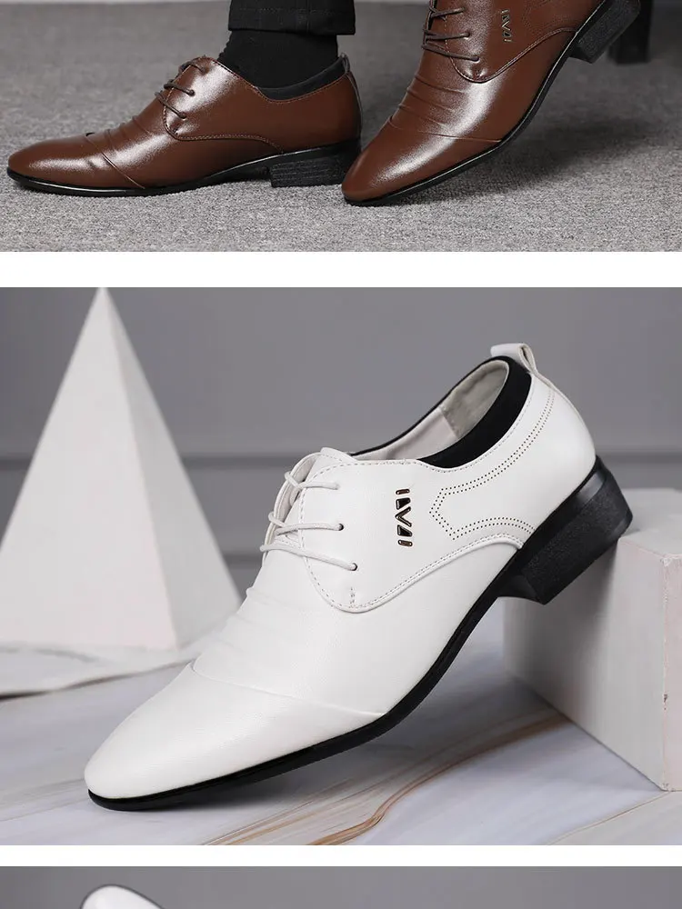 New Men's plus size shoes Trendy versatile business Flats Fashion comfort leather shoes Wedding party Male formal footwear Homme