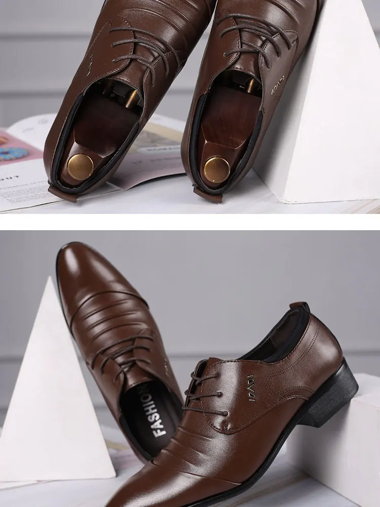 New Men's plus size shoes Trendy versatile business Flats Fashion comfort leather shoes Wedding party Male formal footwear Homme