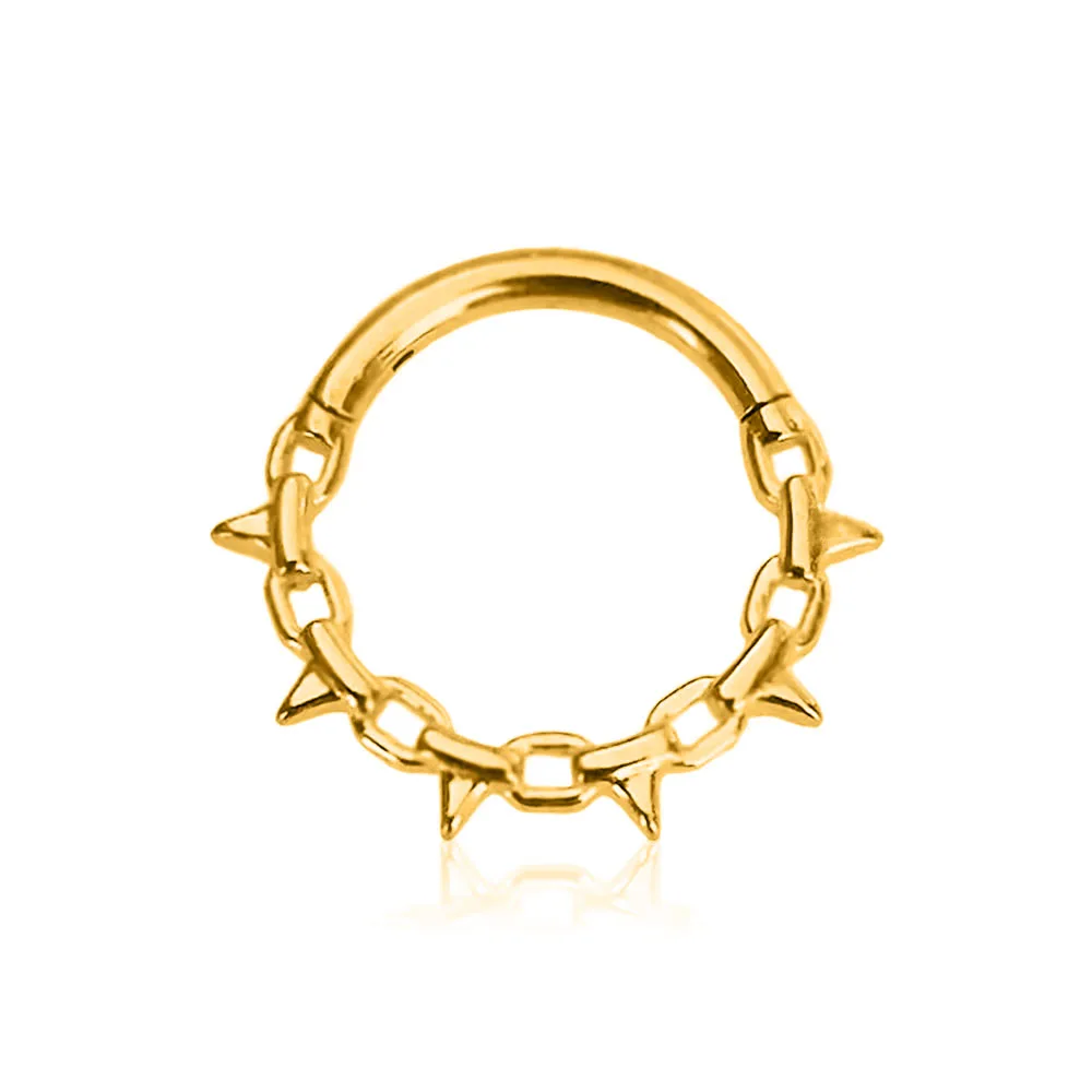 Tusk Flower Heart Waterdrop Moon Branch Chain Septum Piercing Daith Conch Hoop Earring Clicker Segment Ring 316 Surgical Steel