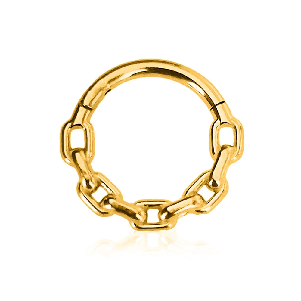 Tusk Flower Heart Waterdrop Moon Branch Chain Septum Piercing Daith Conch Hoop Earring Clicker Segment Ring 316 Surgical Steel