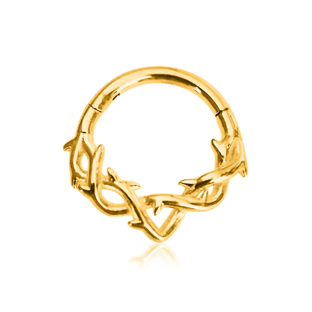 Tusk Flower Heart Waterdrop Moon Branch Chain Septum Piercing Daith Conch Hoop Earring Clicker Segment Ring 316 Surgical Steel