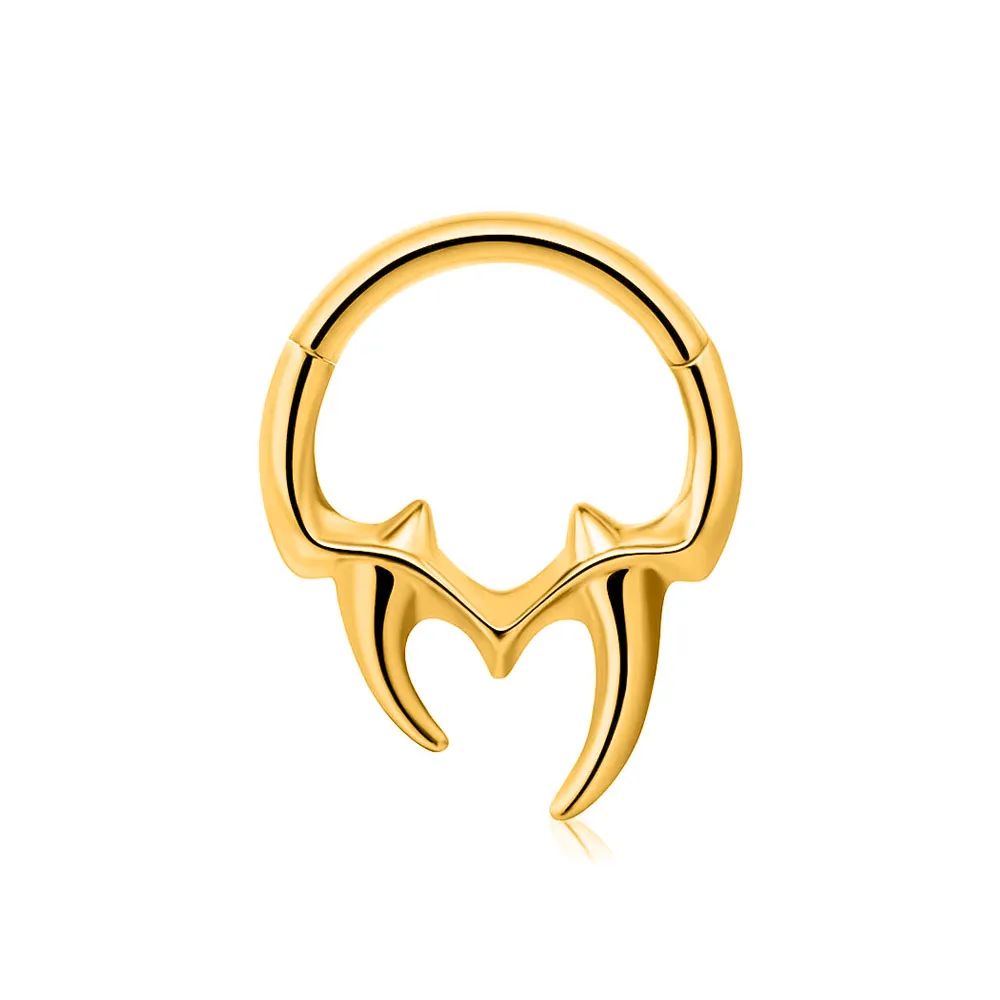 Tusk Flower Heart Waterdrop Moon Branch Chain Septum Piercing Daith Conch Hoop Earring Clicker Segment Ring 316 Surgical Steel