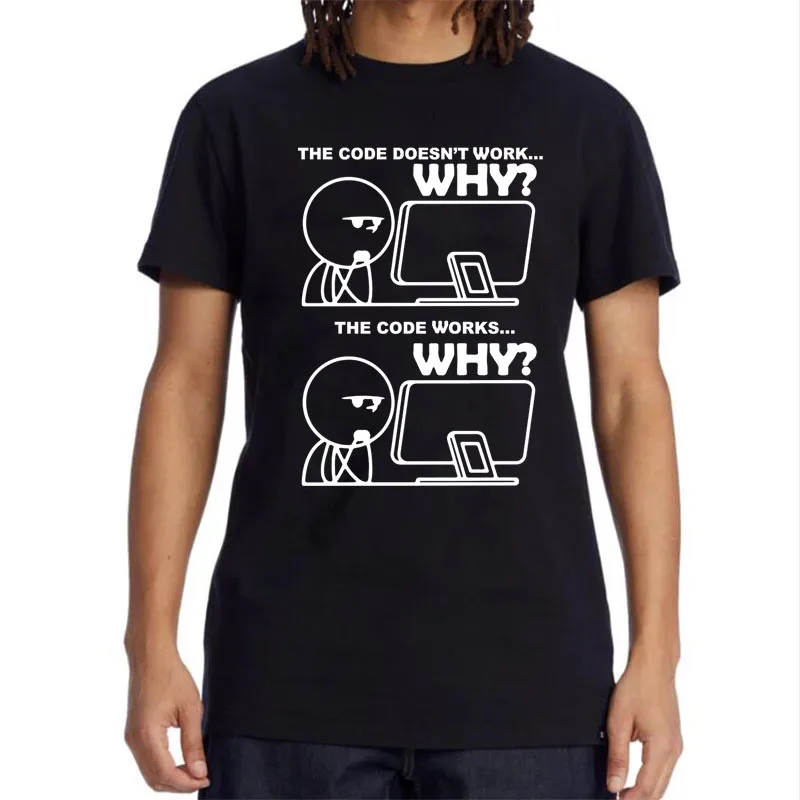 Men's T-shirt Cotton Blend Funny Programmer Print Summer Loose O-neck Cool for Men Short Sleeve T-shirt Male Tees High Quality