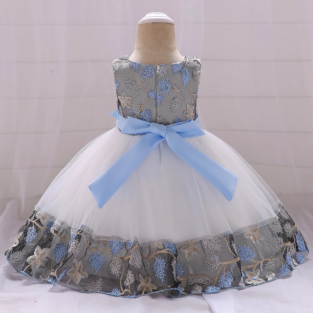 Baby Girls Floral Birthday Party Dress Princess Gown For Holiday Girl Fashion Lace Fluffy Costumes Kids Bow Birthday New Clothes