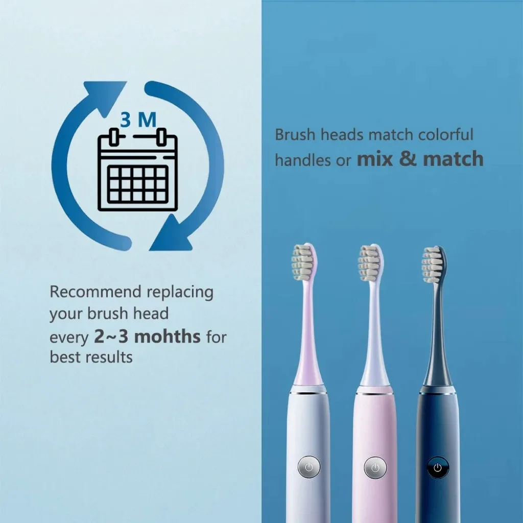 For FLYCO FT7105/FT7106/FT7108/FT7205/TH01 Electric Toothbrush Replacement Toothbrush Heads Soft Bristle Nozzles,4-16pcs