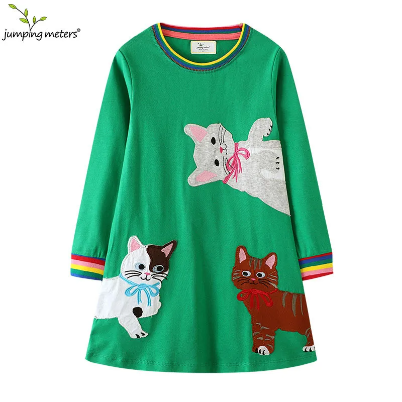 Jumping Meters 6-12T Hot Selling Princess Girls Dresses Fairy Tale Embroidery Autumn Spring Children's Costume Long Sleeve Dress
