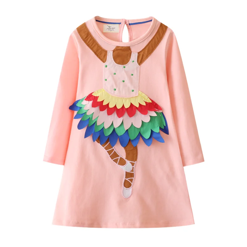 Jumping Meters 6-12T Hot Selling Princess Girls Dresses Fairy Tale Embroidery Autumn Spring Children's Costume Long Sleeve Dress