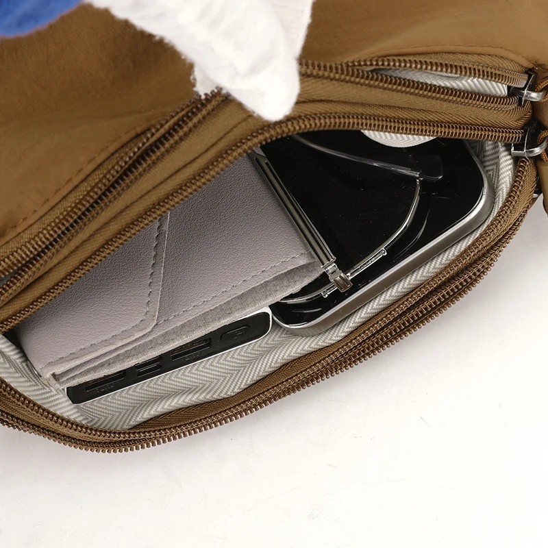 Women's Waterproof Nylon Multilayer Crossbody Bag Ladies Large Capacity Handbags Purse Female Casual Shoulder Pillow Bags
