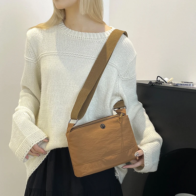 Women's Waterproof Nylon Multilayer Crossbody Bag Ladies Large Capacity Handbags Purse Female Casual Shoulder Pillow Bags