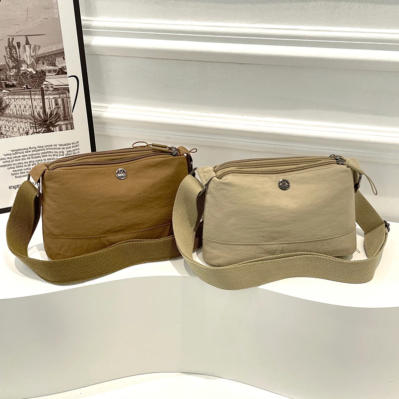 Women's Waterproof Nylon Multilayer Crossbody Bag Ladies Large Capacity Handbags Purse Female Casual Shoulder Pillow Bags