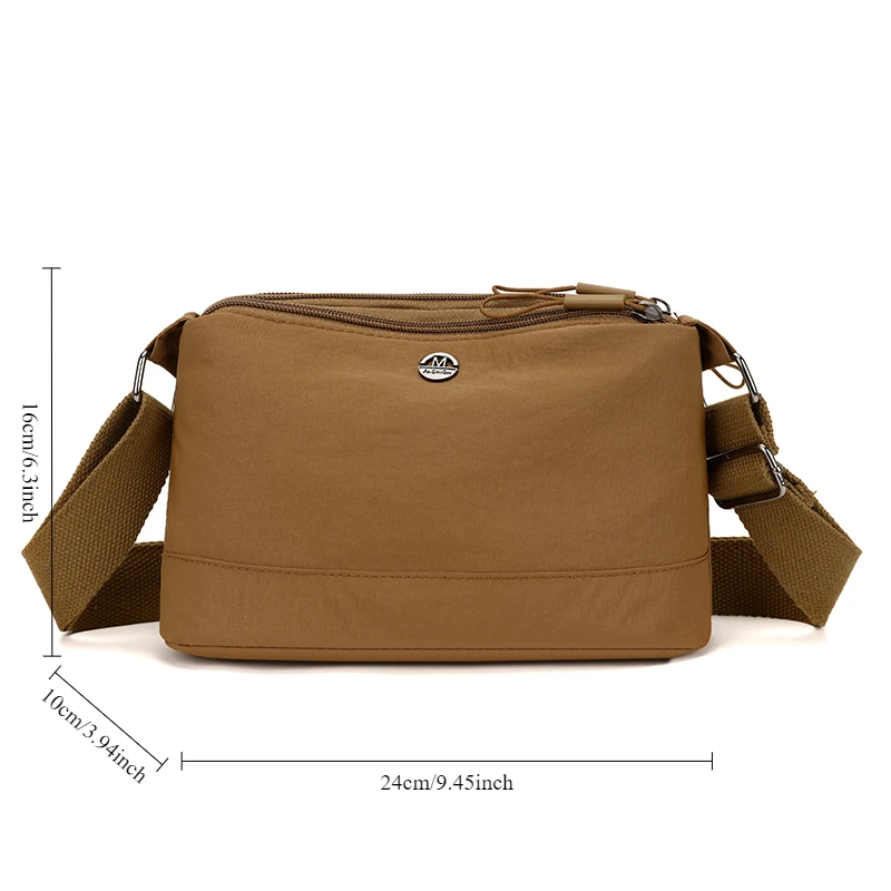 Women's Waterproof Nylon Multilayer Crossbody Bag Ladies Large Capacity Handbags Purse Female Casual Shoulder Pillow Bags