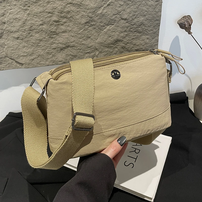 Women's Waterproof Nylon Multilayer Crossbody Bag Ladies Large Capacity Handbags Purse Female Casual Shoulder Pillow Bags
