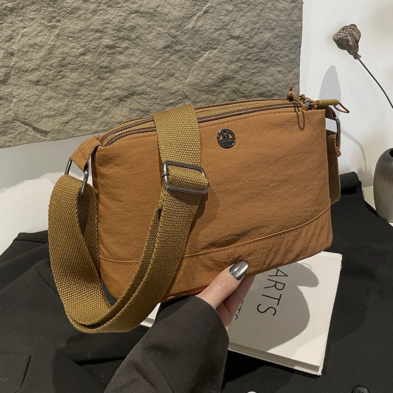 Women's Waterproof Nylon Multilayer Crossbody Bag Ladies Large Capacity Handbags Purse Female Casual Shoulder Pillow Bags
