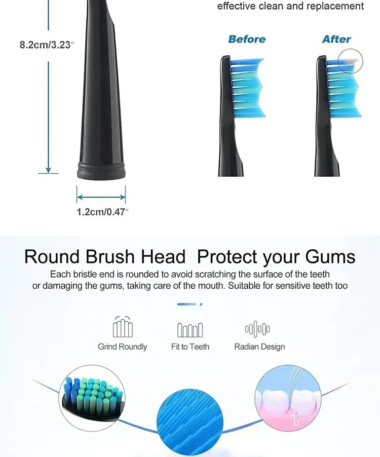 Replacement Brush Heads For Seago/Fairywill Electric Toothbrush FW/SG 507/508/515/551/917/959/908 Dupont Bristle Brush