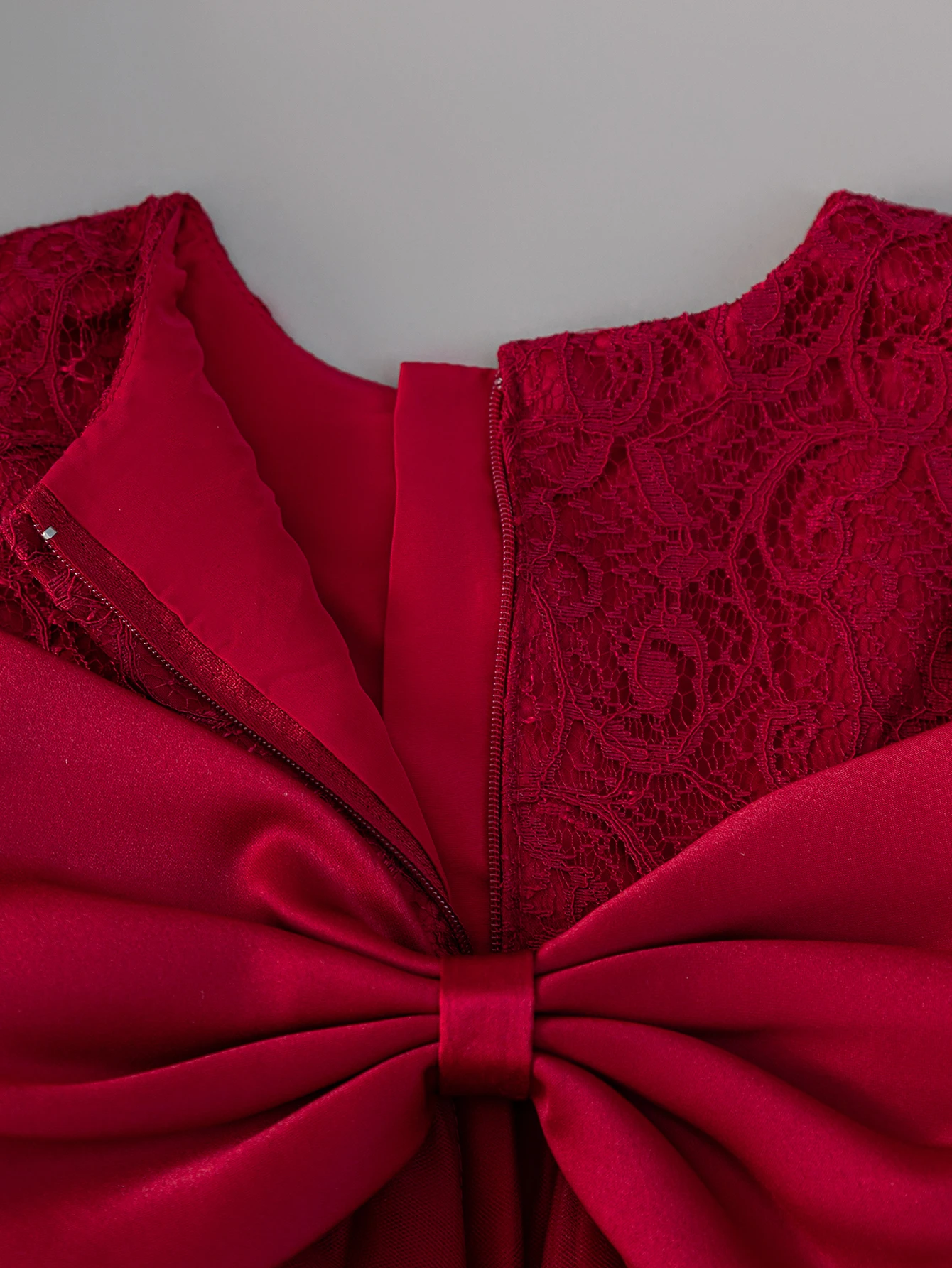 Baby Girls Burgundy Lace Tulle Dress Sleeveless Big Bow Layered Princess Party Gown For Birthday Wedding Flower Girl Photo Shoot