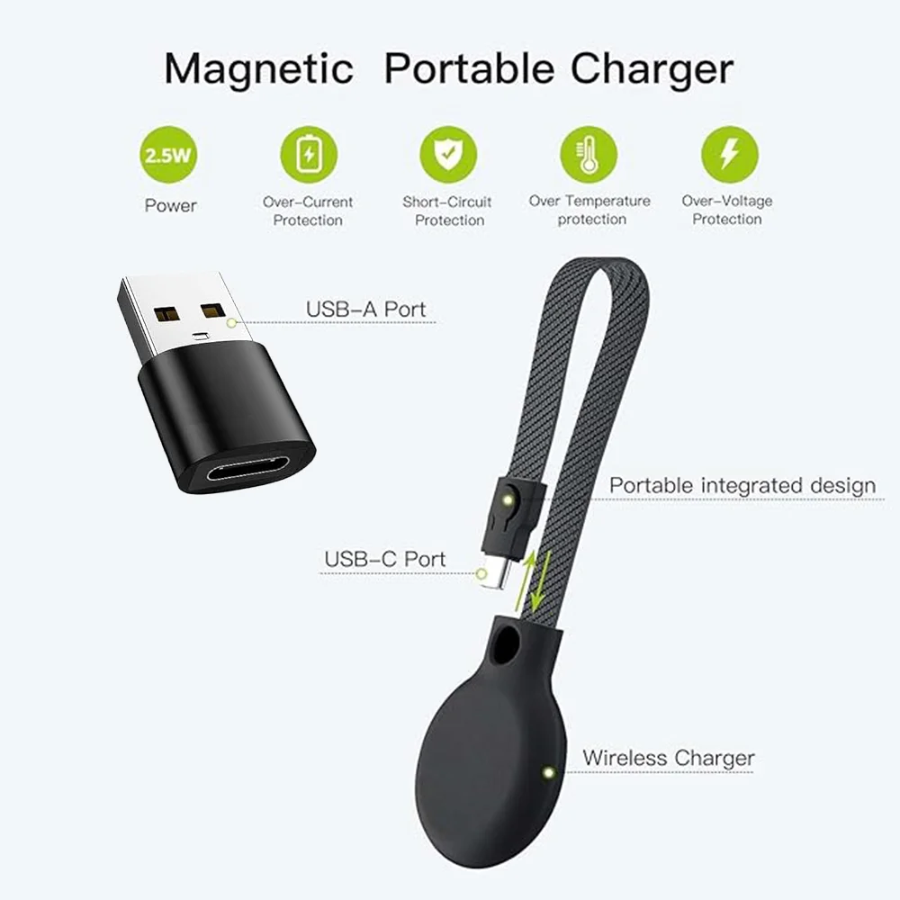 Bonola USB Type C Magnetic Watch Charger for Samsung Ultra 8/7/6 Portable Lanyard Charging Cable for Galaxy Watch 5/4 Classic
