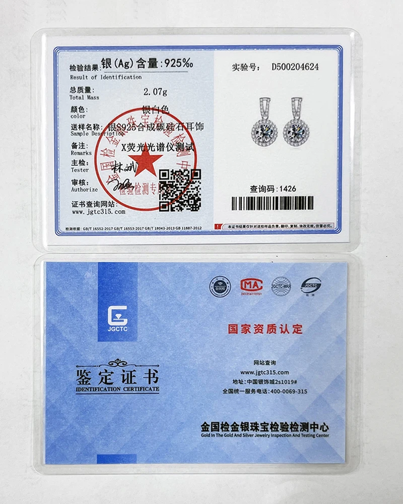 JoyceJelly 2ct Total Moissanite Jewelry Set Sterling Silver 925 Necklace Earrings Fine Jewerly Wedding Set Pass Dismond Tester