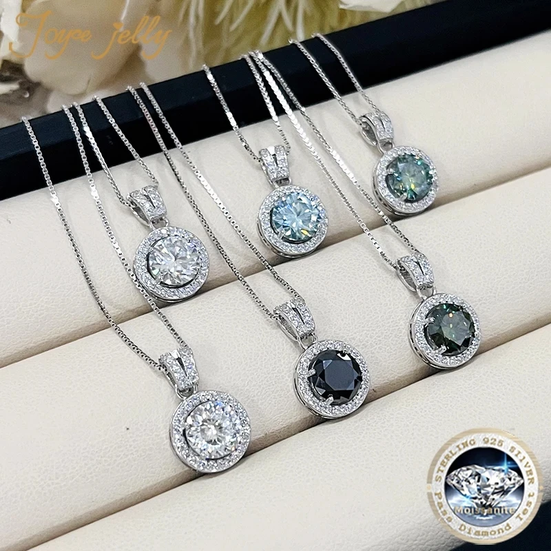 JoyceJelly 2ct Total Moissanite Jewelry Set Sterling Silver 925 Necklace Earrings Fine Jewerly Wedding Set Pass Dismond Tester