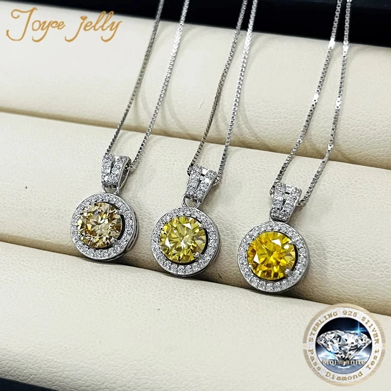 JoyceJelly 2ct Total Moissanite Jewelry Set Sterling Silver 925 Necklace Earrings Fine Jewerly Wedding Set Pass Dismond Tester