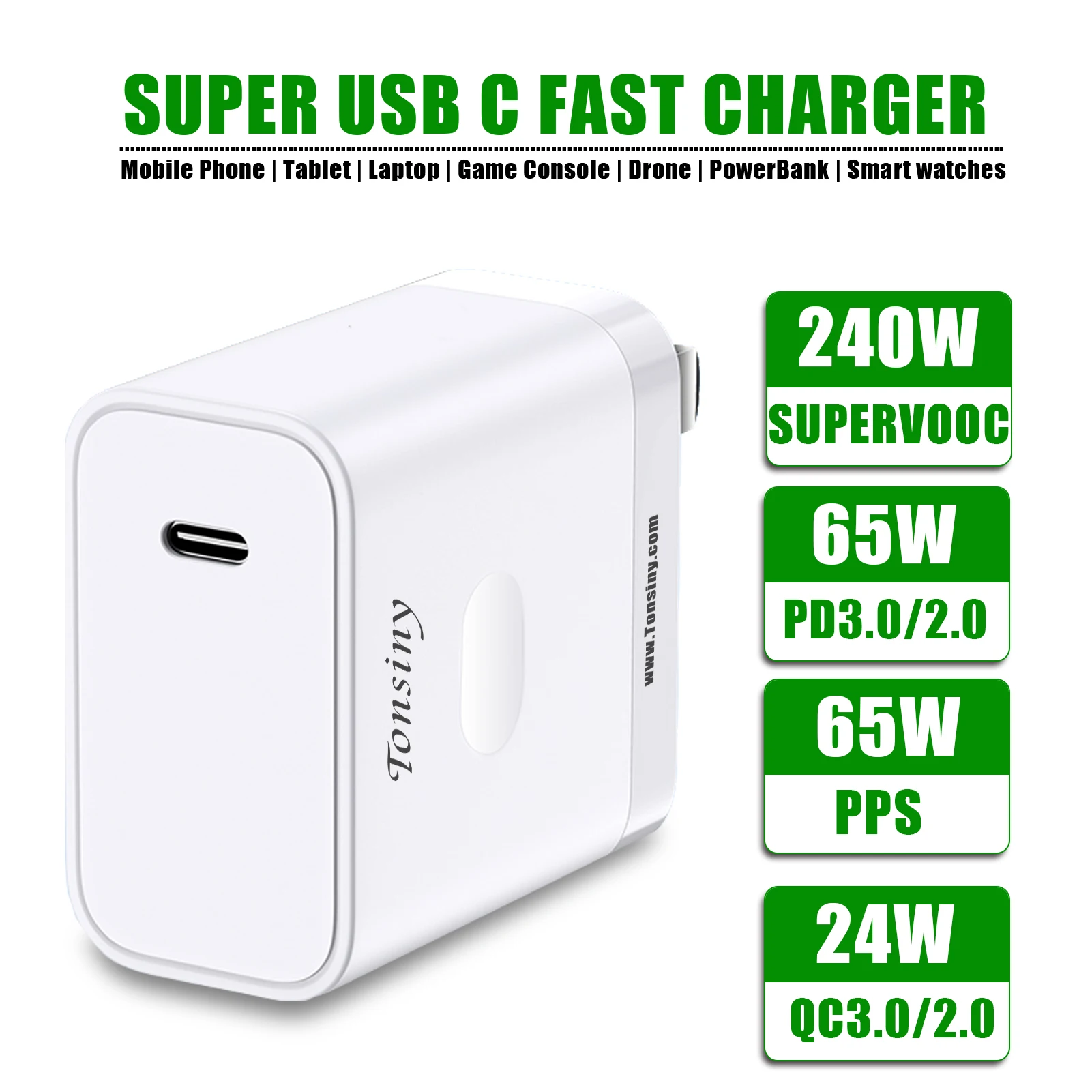 For OnePlus charger SuperVooc 240W realme superdart adapter oppo wall adapter PD65W for macbook iPhone Samsung tablet PPS charge