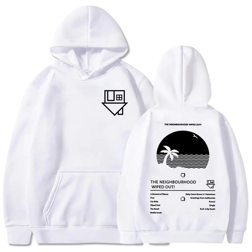 Album Wiped Out Printing Hoodies NBHD The Neighbourhood Band Sweatshirts LongSleeve Hooded Pullovers Women Men Clothes Sudaderas