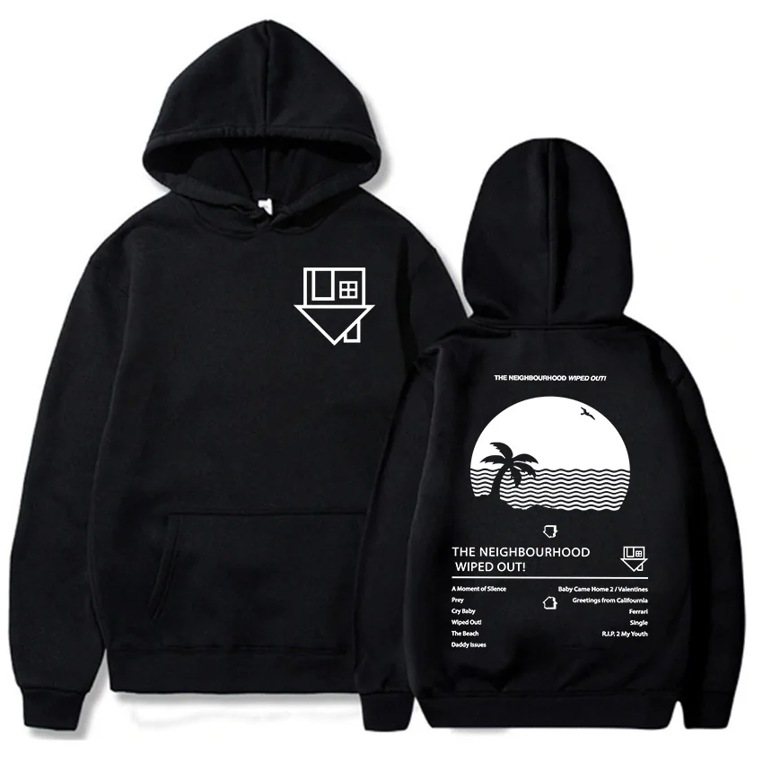Album Wiped Out Printing Hoodies NBHD The Neighbourhood Band Sweatshirts LongSleeve Hooded Pullovers Women Men Clothes Sudaderas
