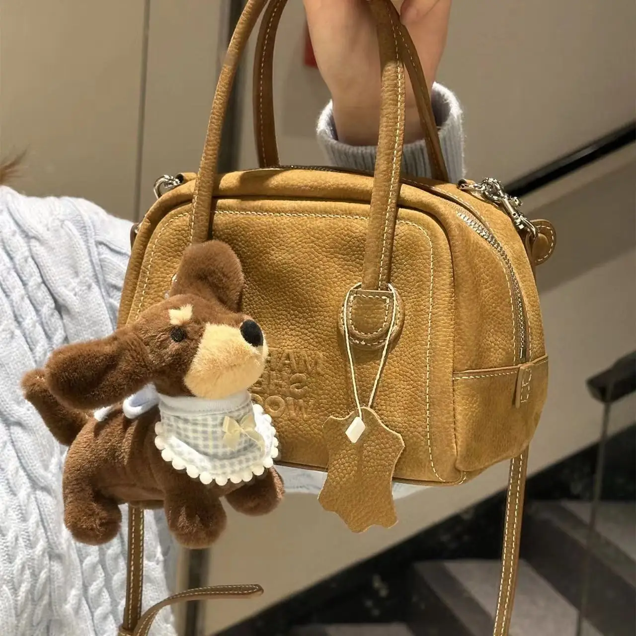 Cartoon Plush Dachshund Keychains For Women Y2k Bag Pendant Couple Car Key Chains Jewelry Gift Decoration Accessories