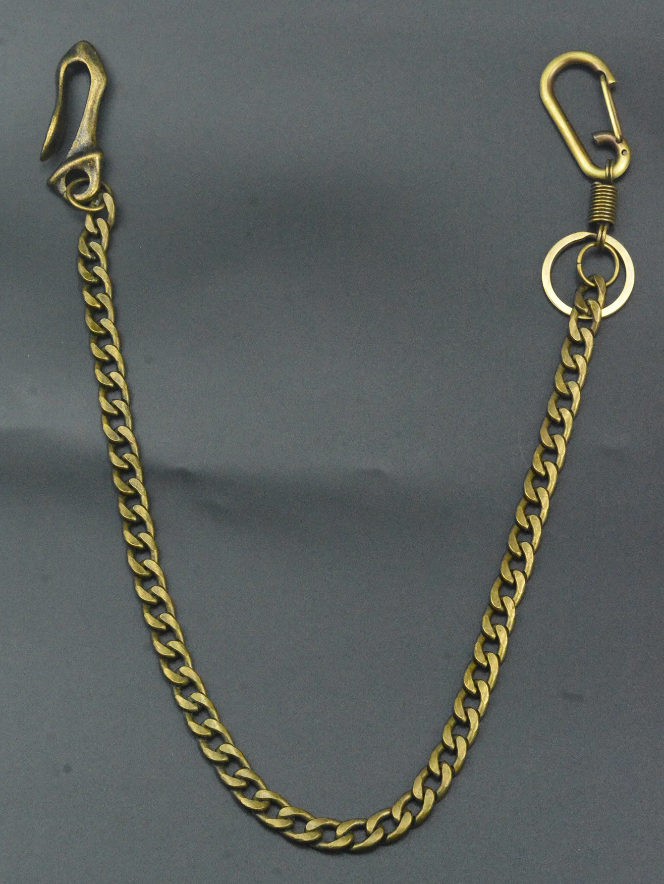 Gothic Chunky Bronze Jeans Wallet Chain Keychain Metal NK 10mm Spring Carabiner Buckle Clips Belt Chain U Hook