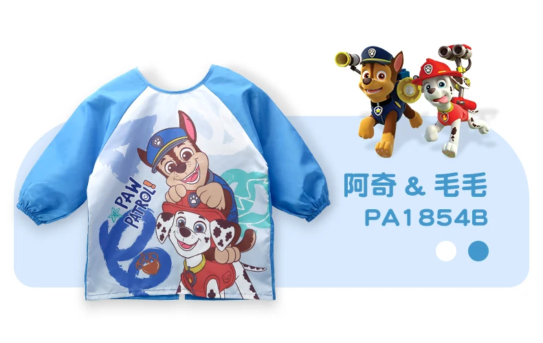 1PC Genuine Paw Patrol Waterproof Eating Smock Infant Toddler Baby Cartoon Long Sleeve Art Apron Feeding Bib for Boys Girls