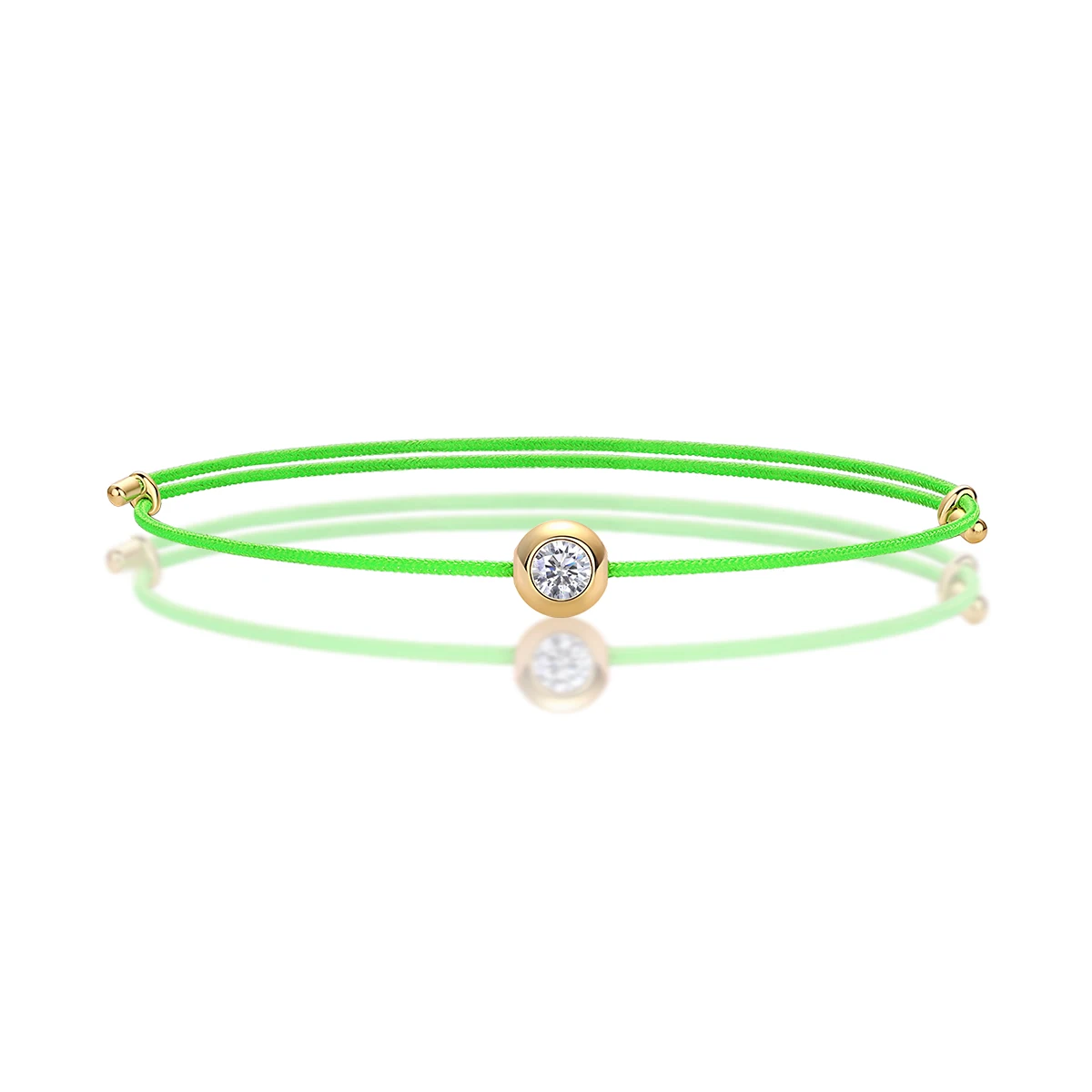 JIUZUAN D Color VVS1 Moissanite Bracelet, GRA Certified, 0.3Ct Lab Diamond, Adjustable Cord in 6 Colors, Elegant Jewelry for Wom