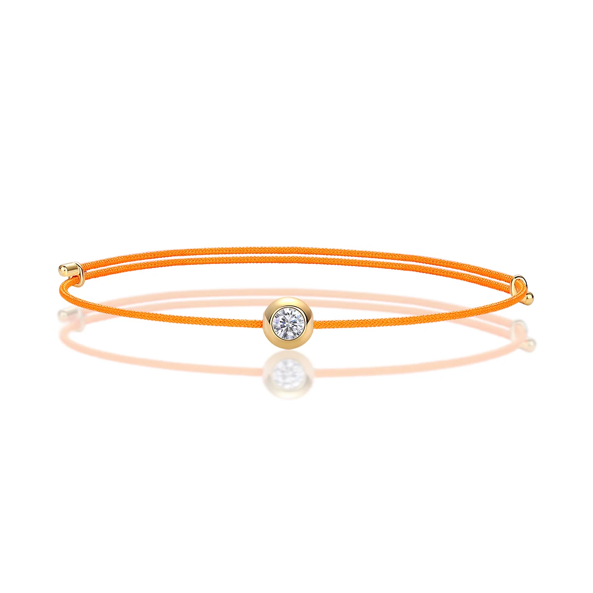 JIUZUAN D Color VVS1 Moissanite Bracelet, GRA Certified, 0.3Ct Lab Diamond, Adjustable Cord in 6 Colors, Elegant Jewelry for Wom
