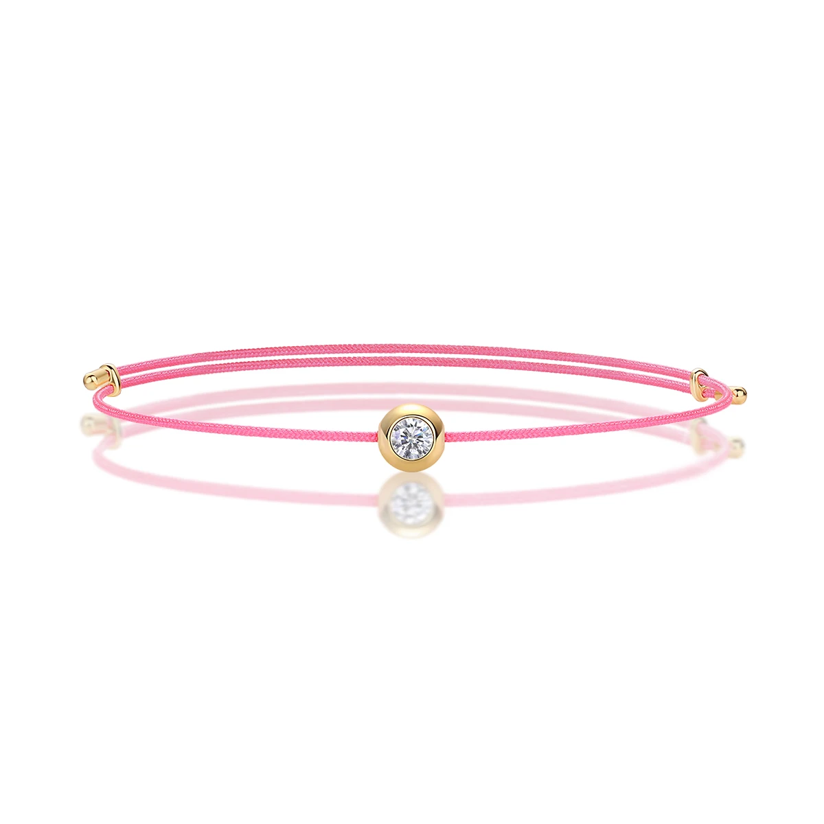 JIUZUAN D Color VVS1 Moissanite Bracelet, GRA Certified, 0.3Ct Lab Diamond, Adjustable Cord in 6 Colors, Elegant Jewelry for Wom