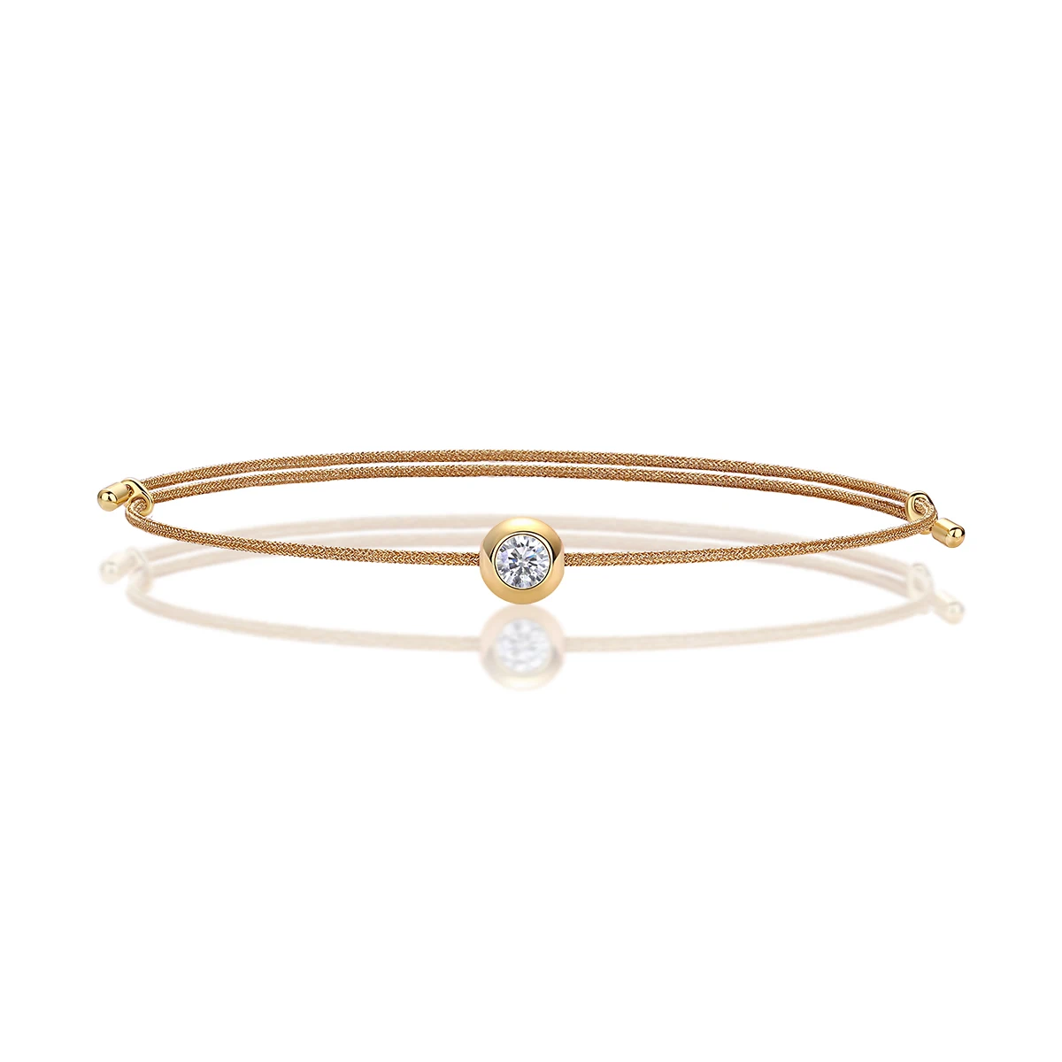 JIUZUAN D Color VVS1 Moissanite Bracelet, GRA Certified, 0.3Ct Lab Diamond, Adjustable Cord in 6 Colors, Elegant Jewelry for Wom
