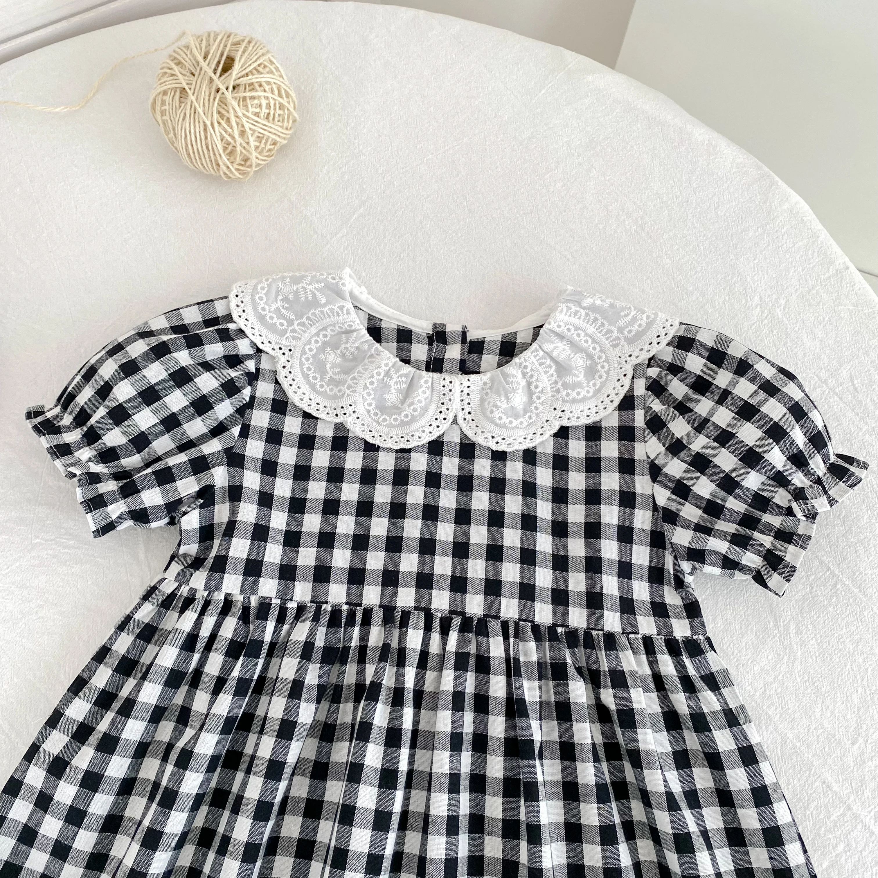 0-6Y Sister Clothes Dress Summer Newborn Baby Girls Sister Grid Dress Toddler Jumpsuit Baby Clothes Infant Girls Children Dress