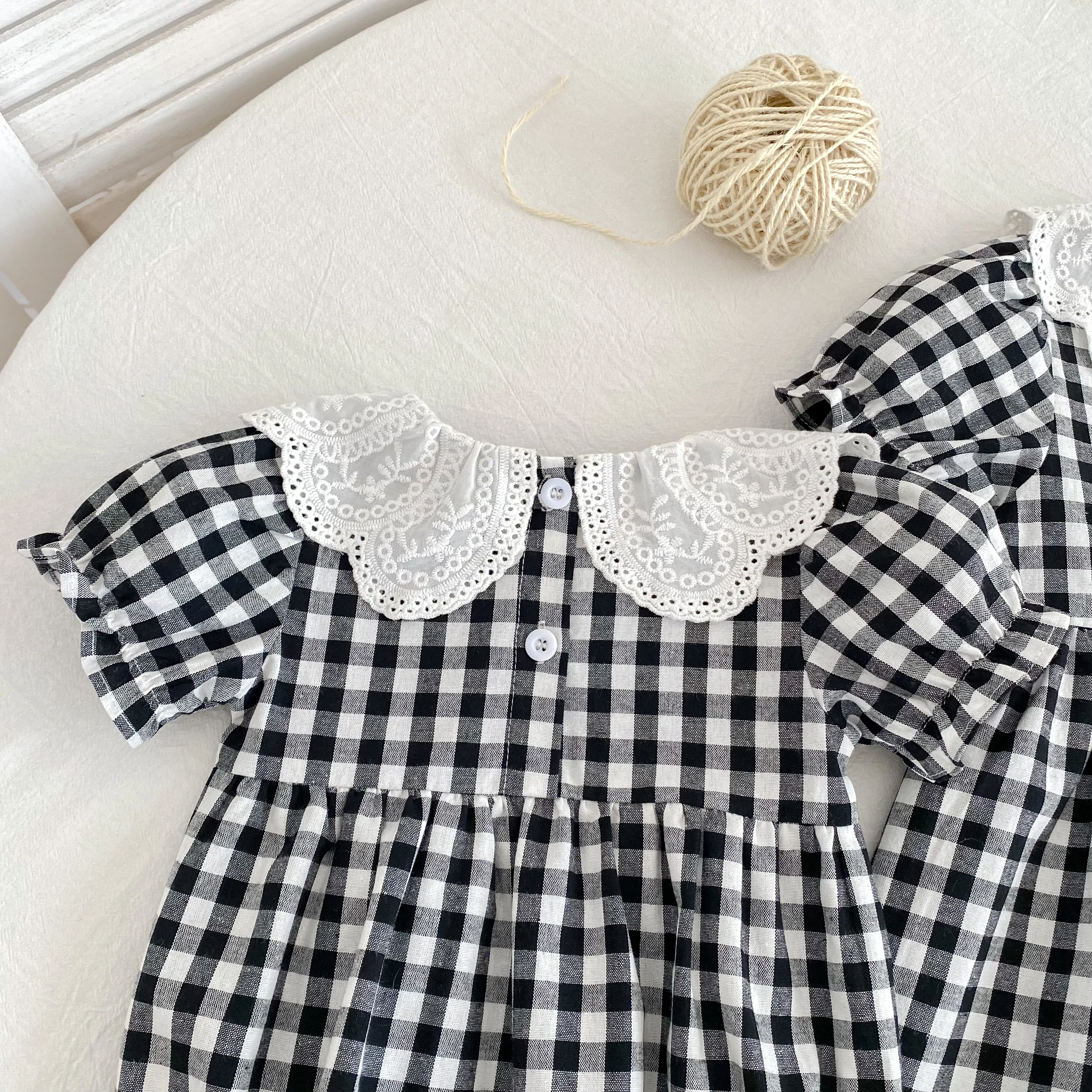 0-6Y Sister Clothes Dress Summer Newborn Baby Girls Sister Grid Dress Toddler Jumpsuit Baby Clothes Infant Girls Children Dress