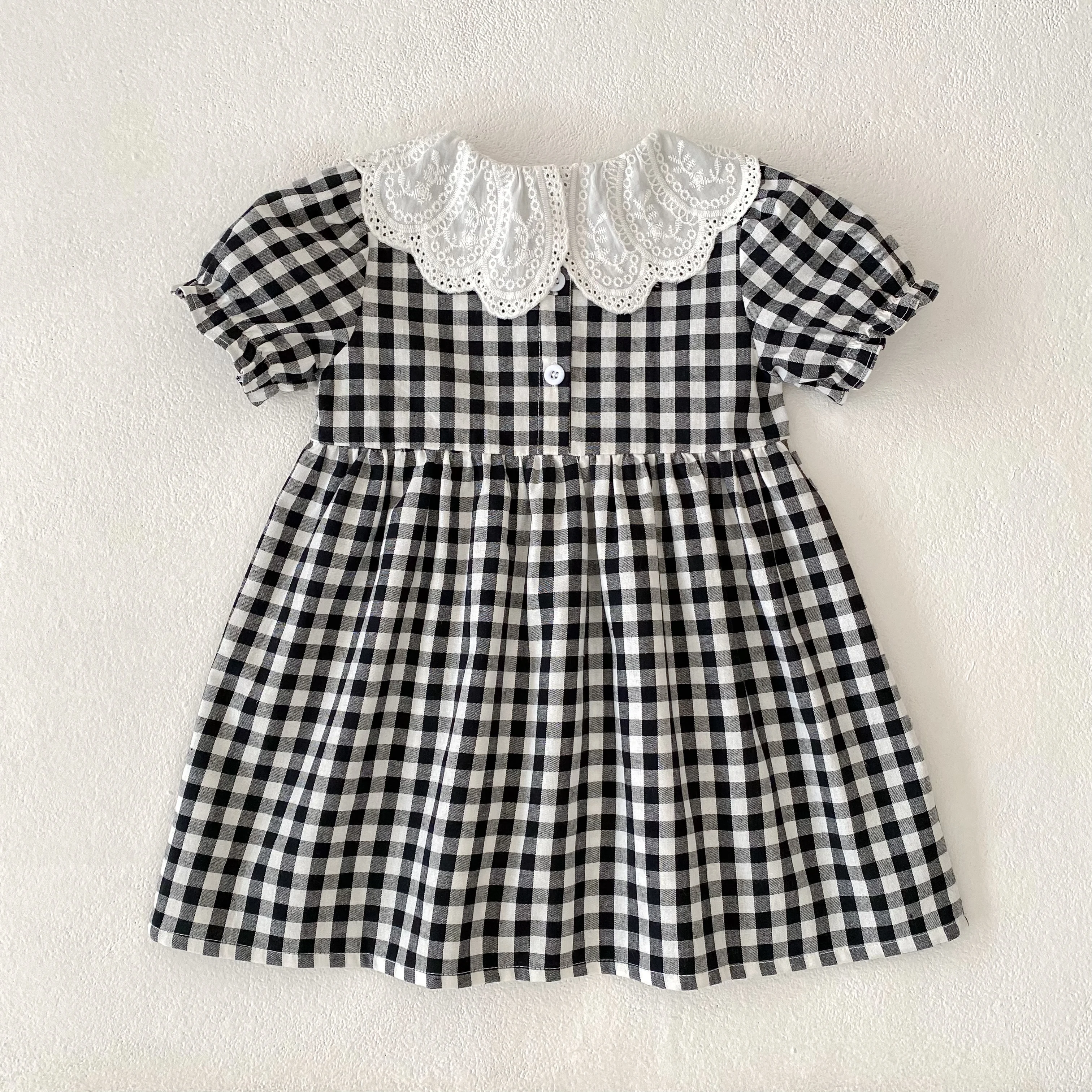 0-6Y Sister Clothes Dress Summer Newborn Baby Girls Sister Grid Dress Toddler Jumpsuit Baby Clothes Infant Girls Children Dress