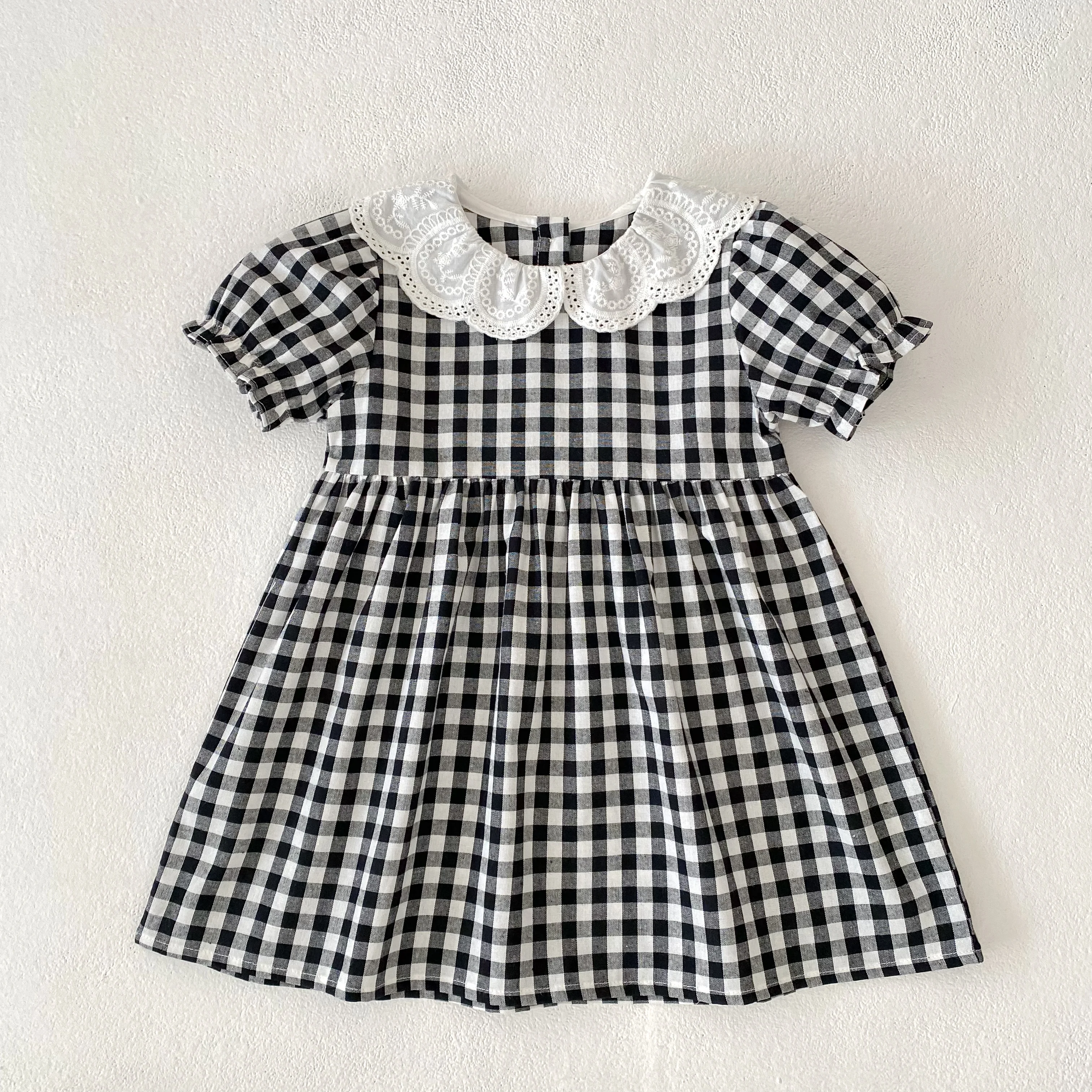 0-6Y Sister Clothes Dress Summer Newborn Baby Girls Sister Grid Dress Toddler Jumpsuit Baby Clothes Infant Girls Children Dress