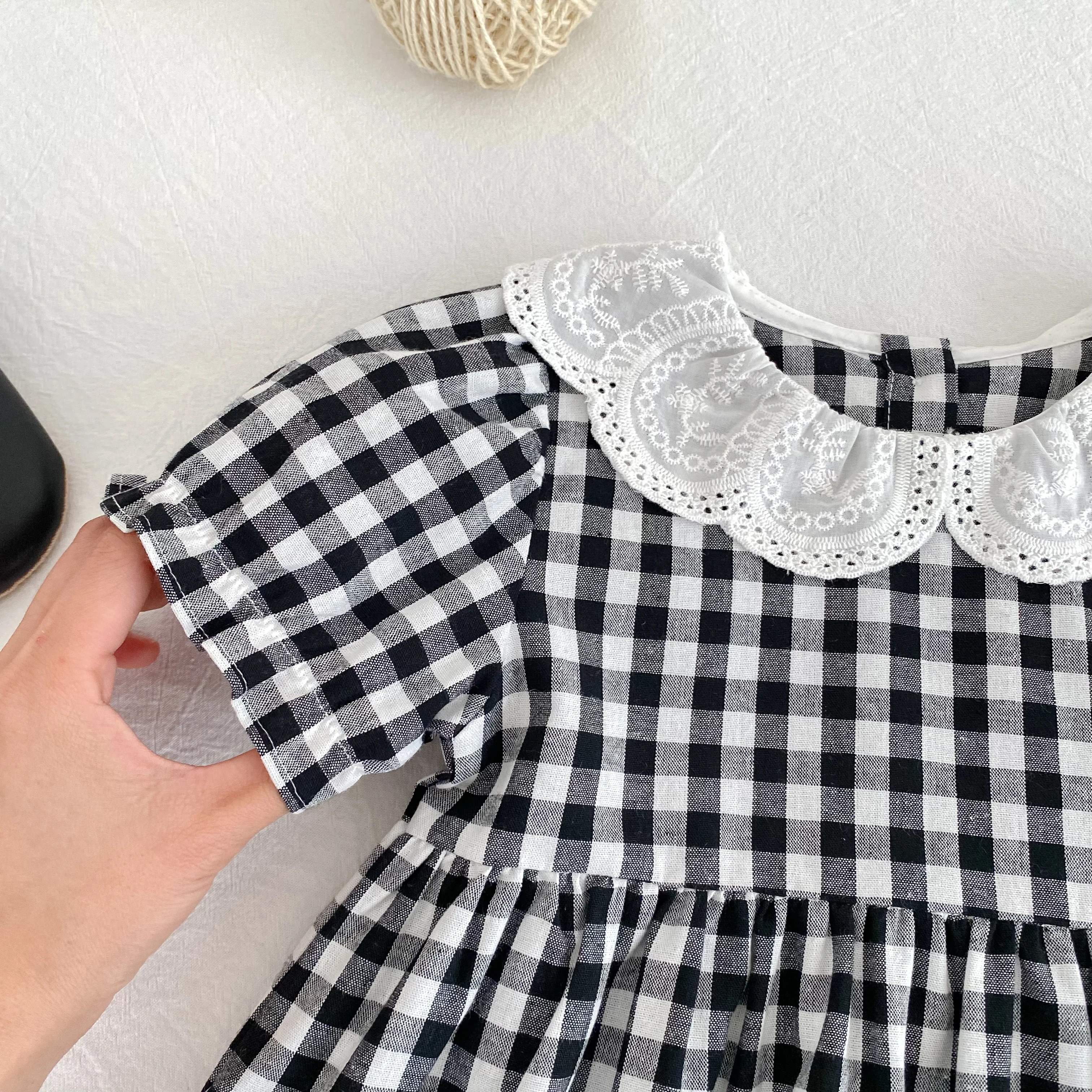 0-6Y Sister Clothes Dress Summer Newborn Baby Girls Sister Grid Dress Toddler Jumpsuit Baby Clothes Infant Girls Children Dress