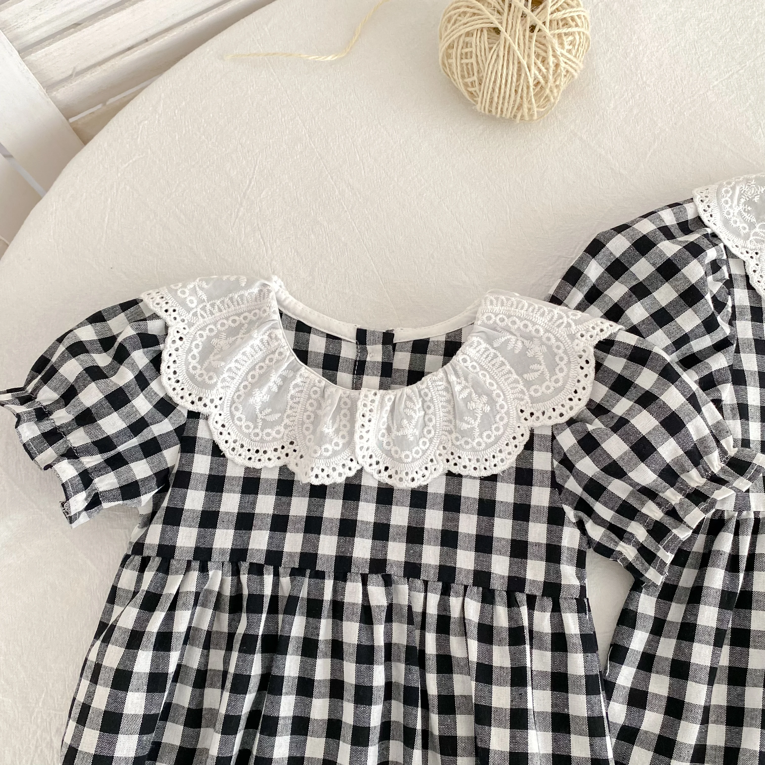 0-6Y Sister Clothes Dress Summer Newborn Baby Girls Sister Grid Dress Toddler Jumpsuit Baby Clothes Infant Girls Children Dress