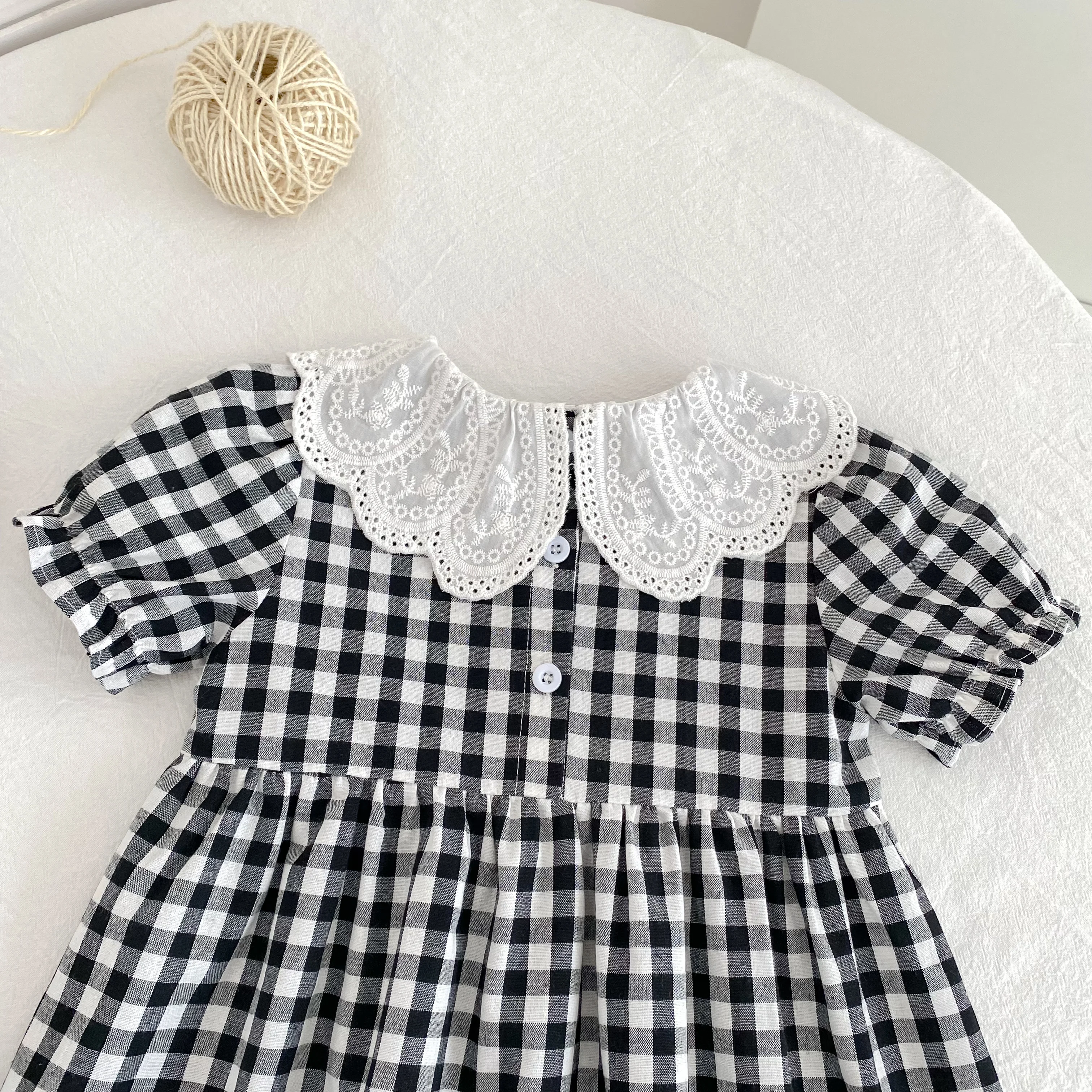 0-6Y Sister Clothes Dress Summer Newborn Baby Girls Sister Grid Dress Toddler Jumpsuit Baby Clothes Infant Girls Children Dress