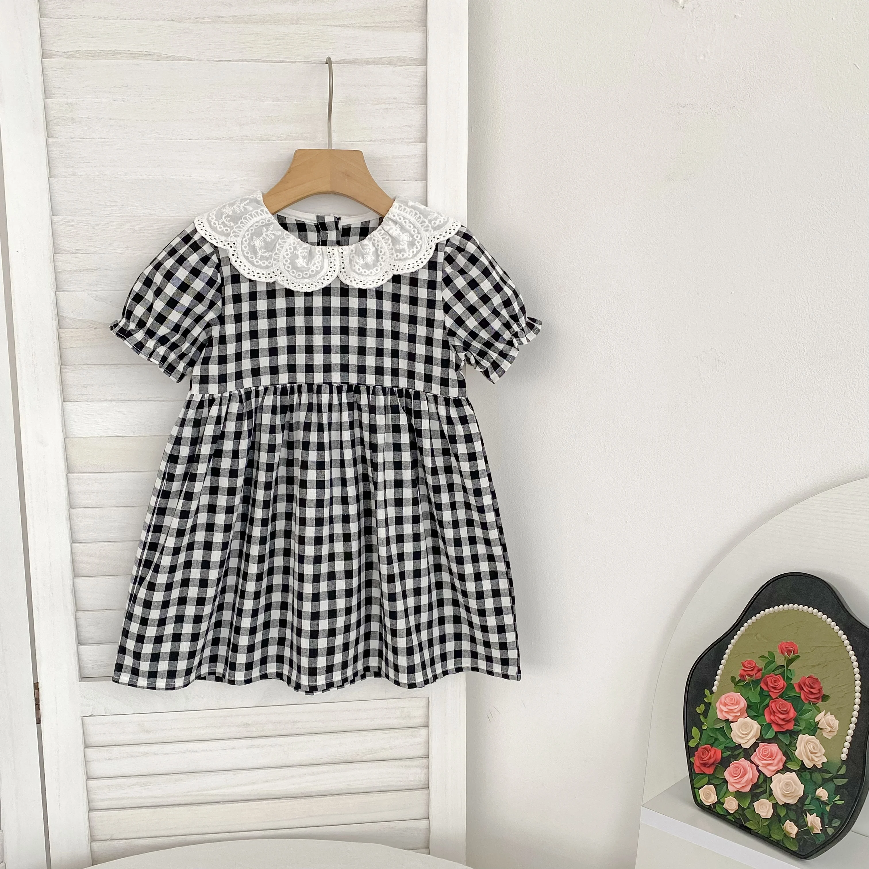 0-6Y Sister Clothes Dress Summer Newborn Baby Girls Sister Grid Dress Toddler Jumpsuit Baby Clothes Infant Girls Children Dress