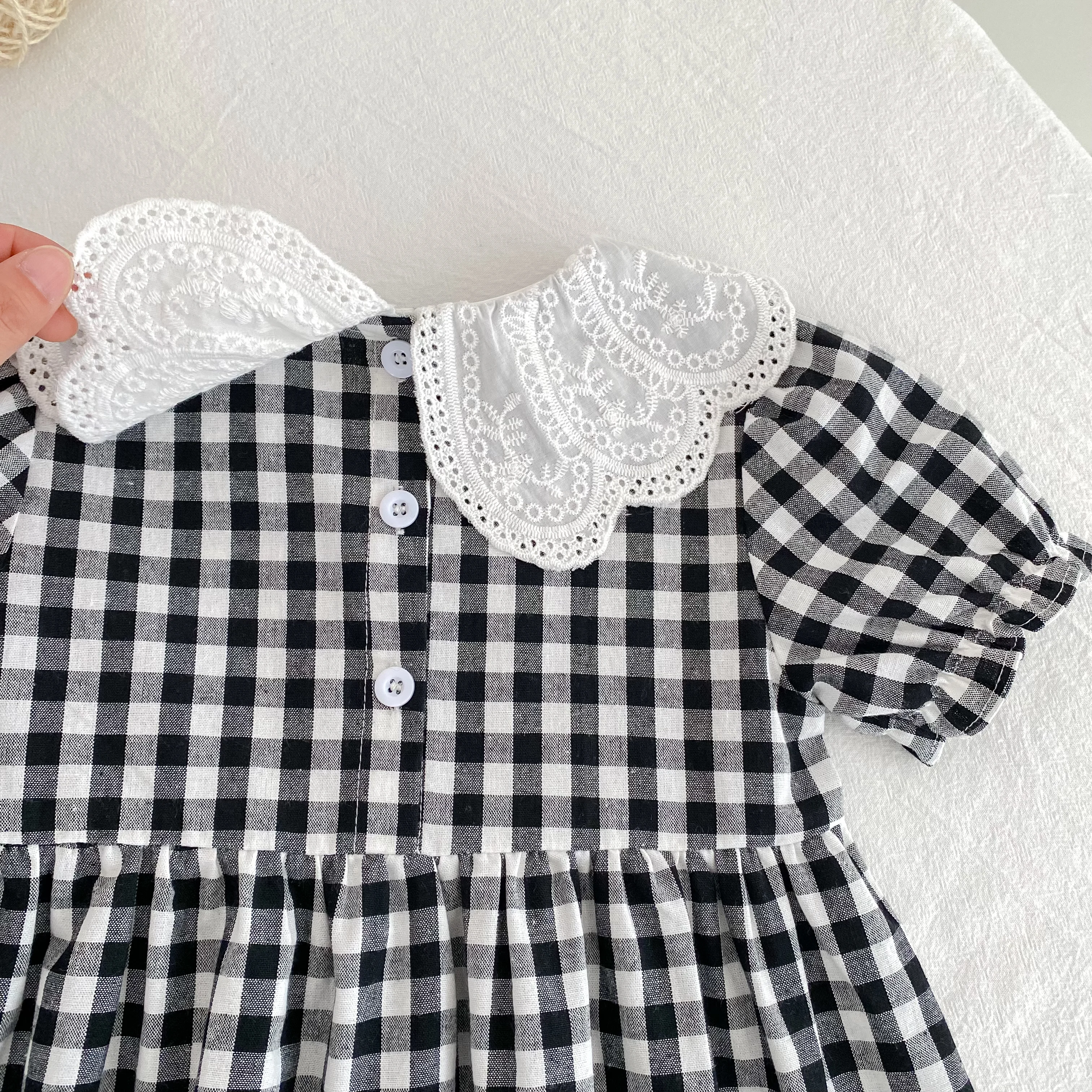 0-6Y Sister Clothes Dress Summer Newborn Baby Girls Sister Grid Dress Toddler Jumpsuit Baby Clothes Infant Girls Children Dress