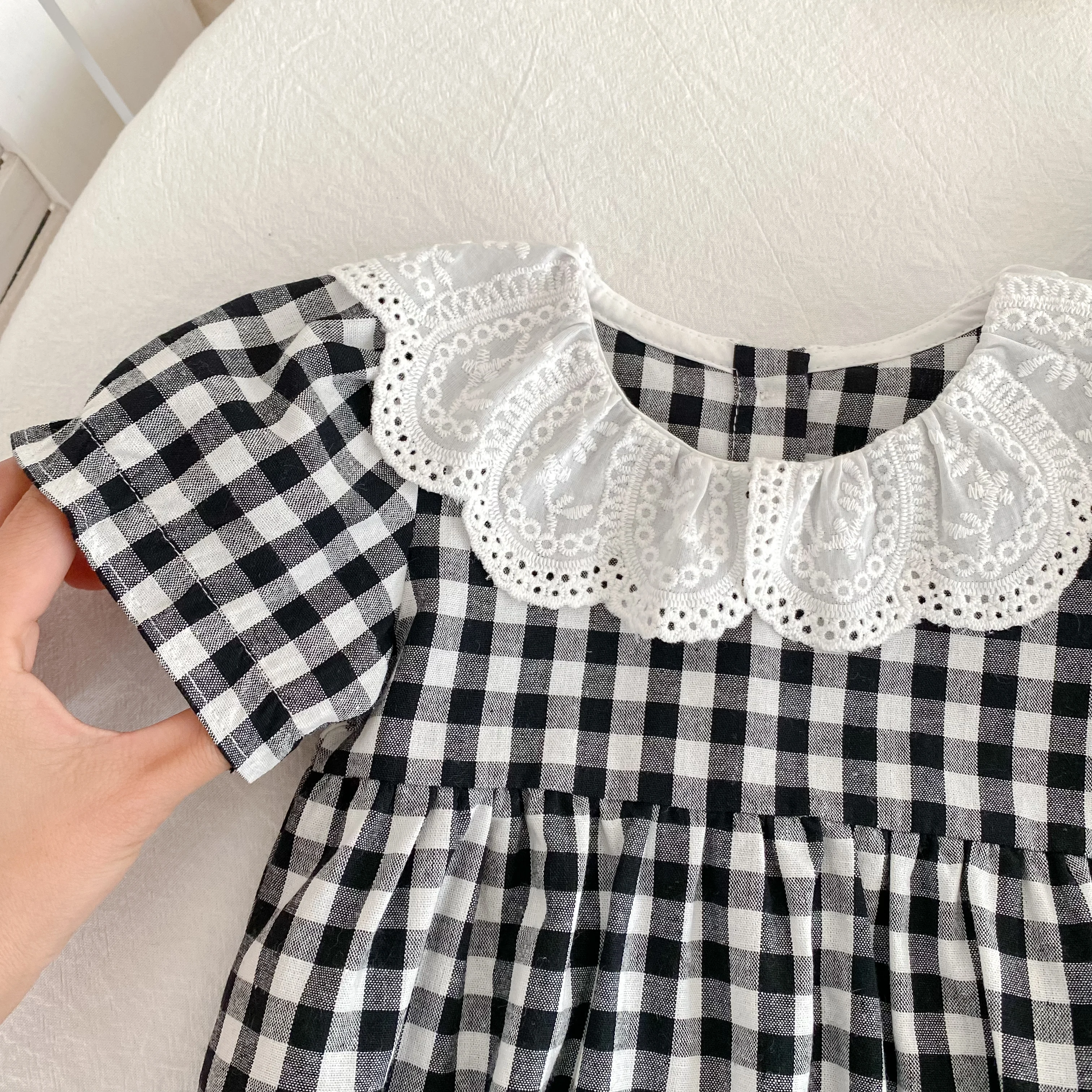 0-6Y Sister Clothes Dress Summer Newborn Baby Girls Sister Grid Dress Toddler Jumpsuit Baby Clothes Infant Girls Children Dress