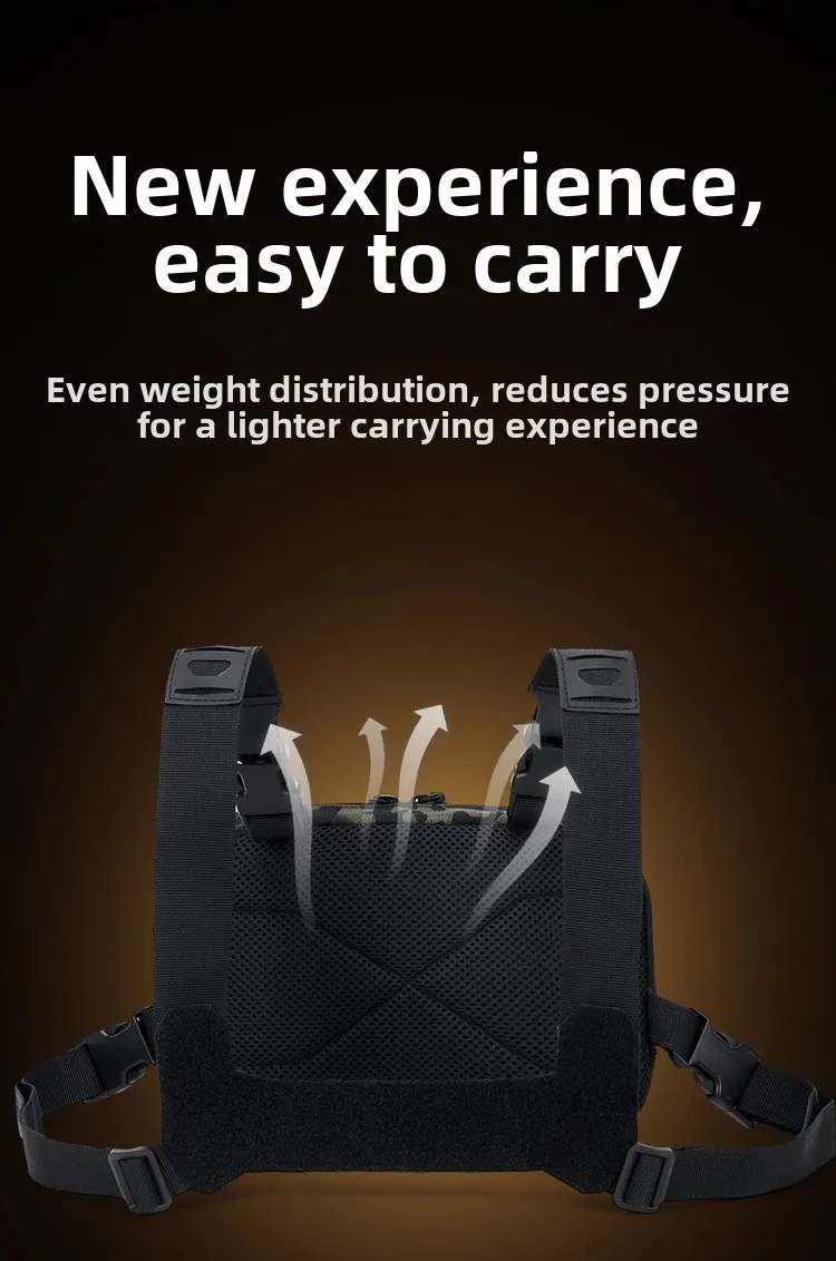 Fishing Chest Bag for Men, Molle Tactical Vest Backpack with Waist Strap Outdoor Climbing, Camping, Hiking Travel Gear  Storage