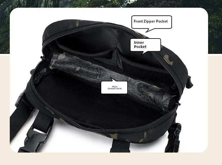 Fishing Chest Bag for Men, Molle Tactical Vest Backpack with Waist Strap Outdoor Climbing, Camping, Hiking Travel Gear  Storage